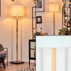 Lampes En Tissu-hofstein Bassagoda Lampadaire Écru, Noir, 1 lumière