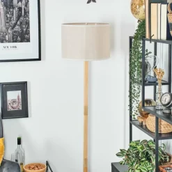 Lampes En Tissu-hofstein Bassagoda Lampadaire Écru, Noir, 1 lumière