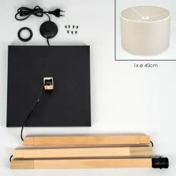 Lampes En Tissu-hofstein Bassagoda Lampadaire Écru, Noir, 1 lumière