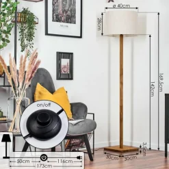 Lampes En Tissu-hofstein Bassagoda Lampadaire Écru, 1 lumière