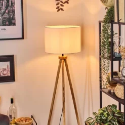 Lampes En Tissu-hofstein Bassagoda Lampadaire Écru, Noir, 1 lumière