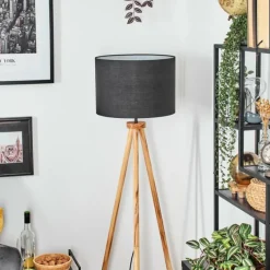 Lampes En Tissu-hofstein Bassagoda Lampadaire Écru, Noir, 1 lumière