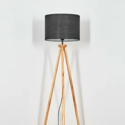 Lampes En Tissu-hofstein Bassagoda Lampadaire Écru, Noir, 1 lumière