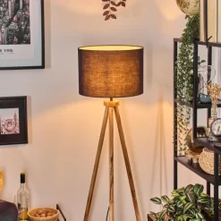 Lampes En Tissu-hofstein Bassagoda Lampadaire Écru, Noir, 1 lumière