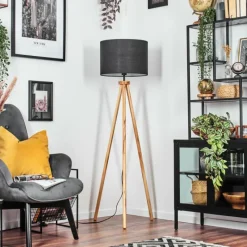 Lampes En Tissu-hofstein Bassagoda Lampadaire Écru, Noir, 1 lumière