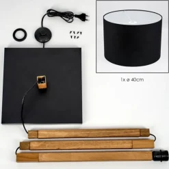 Lampes En Tissu-hofstein Bassagoda Lampadaire Écru, Noir, 1 lumière