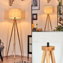 Lampes En Tissu-hofstein Bassagoda Lampadaire Écru, Noir, 1 lumière