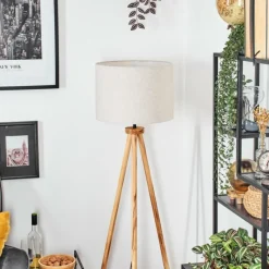 Lampes En Tissu-hofstein Bassagoda Lampadaire Écru, Noir, 1 lumière