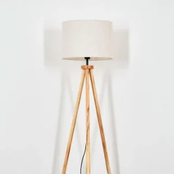 Lampes En Tissu-hofstein Bassagoda Lampadaire Écru, Noir, 1 lumière