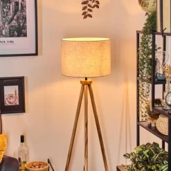 Lampes En Tissu-hofstein Bassagoda Lampadaire Écru, Noir, 1 lumière