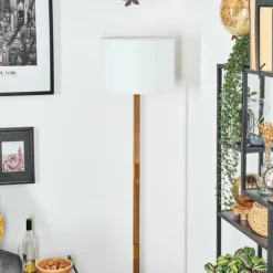 Lampes En Tissu-hofstein Bassagoda Lampadaire Écru, Noir, 1 lumière