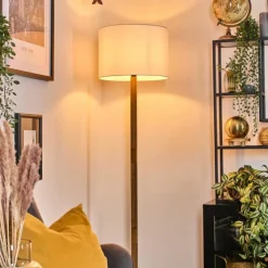 Lampes En Tissu-hofstein Bassagoda Lampadaire Écru, Noir, 1 lumière