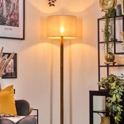 Lampes En Tissu-hofstein Bassagoda Lampadaire Écru, Noir, 1 lumière