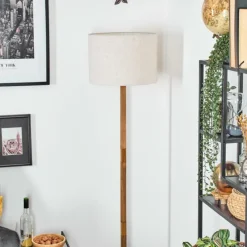 Lampes En Tissu-hofstein Bassagoda Lampadaire Écru, Noir, 1 lumière