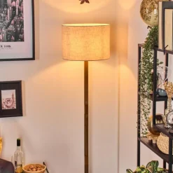 Lampes En Tissu-hofstein Bassagoda Lampadaire Écru, Noir, 1 lumière