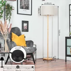 Lampes En Tissu-hofstein Bassagoda Lampadaire Écru, 1 lumière