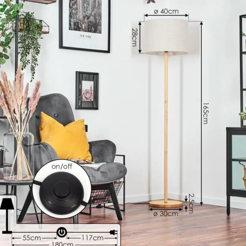 Lampes En Tissu-hofstein Bassagoda Lampadaire Écru, 1 lumière