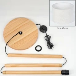 Lampes En Tissu-hofstein Bassagoda Lampadaire Écru, 1 lumière