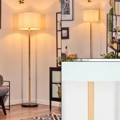 Lampes En Tissu-hofstein Bassagoda Lampadaire Écru, Noir, 1 lumière