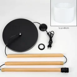 Lampes En Tissu-hofstein Bassagoda Lampadaire Écru, Noir, 1 lumière