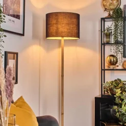 Lampes En Tissu-hofstein Bassagoda Lampadaire Écru, Noir, 1 lumière