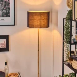 Lampes En Tissu-hofstein Bassagoda Lampadaire Écru, Noir, 1 lumière