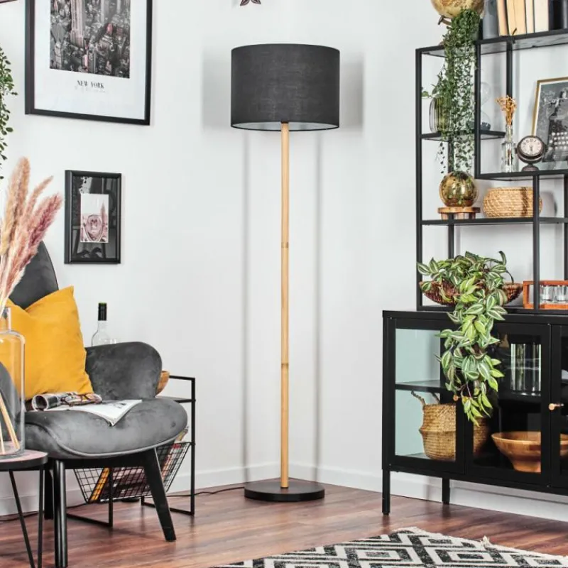 Lampes En Tissu-hofstein Bassagoda Lampadaire Écru, Noir, 1 lumière