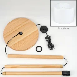 Lampes En Tissu-hofstein Bassagoda Lampadaire Écru, 1 lumière