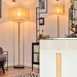 Lampes En Tissu-hofstein Bassagoda Lampadaire Écru, Noir, 1 lumière