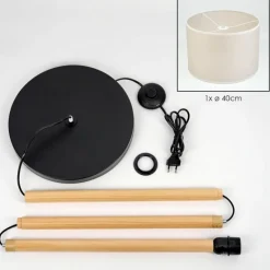 Lampes En Tissu-hofstein Bassagoda Lampadaire Écru, Noir, 1 lumière