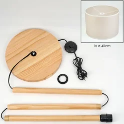 Lampes En Tissu-hofstein Bassagoda Lampadaire Écru, 1 lumière