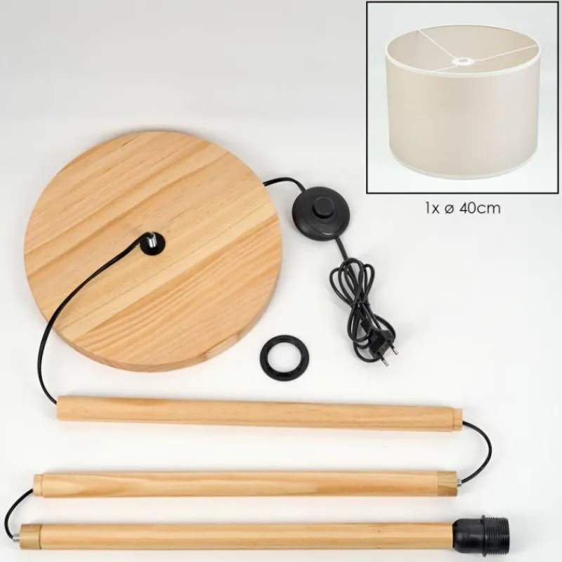 Lampes En Tissu-hofstein Bassagoda Lampadaire Écru, 1 lumière