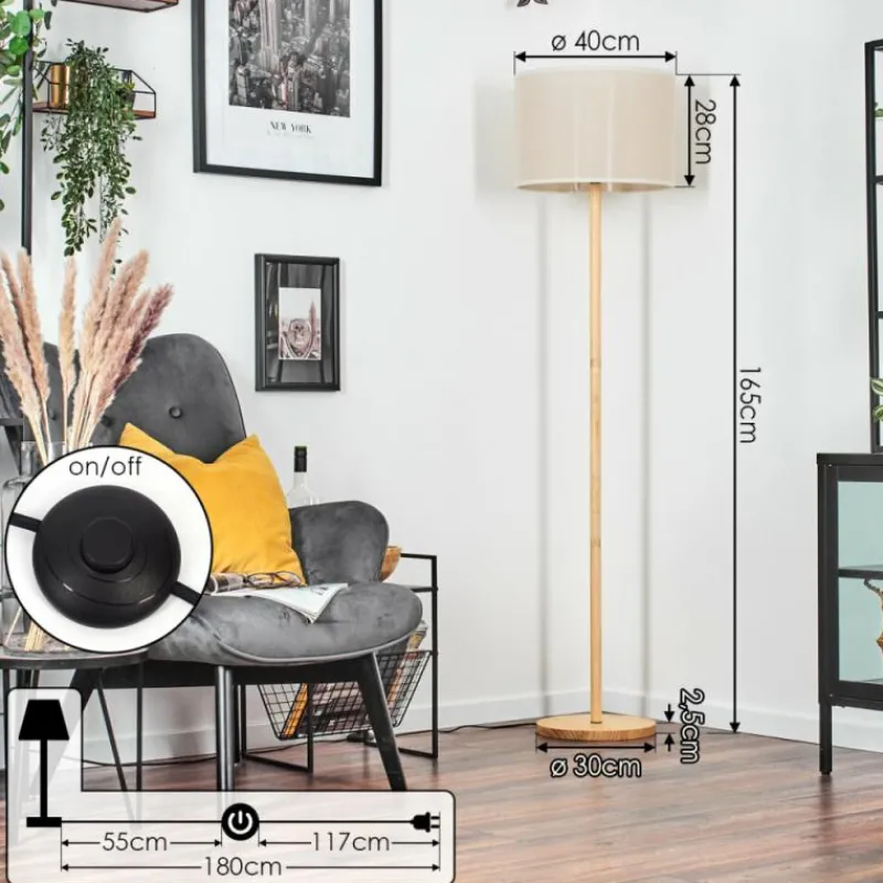 Lampes En Tissu-hofstein Bassagoda Lampadaire Écru, 1 lumière