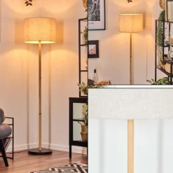 Lampes En Tissu-hofstein Bassagoda Lampadaire Écru, Noir, 1 lumière