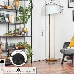 Lampes En Tissu-hofstein Bassagoda Lampadaire Écru, 1 lumière