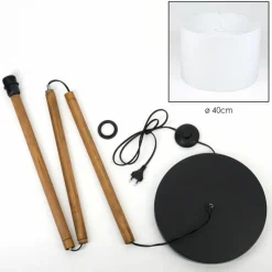 Lampes En Tissu-hofstein Bassagoda Lampadaire Écru, Noir, 1 lumière