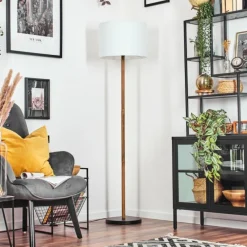 Lampes En Tissu-hofstein Bassagoda Lampadaire Écru, Noir, 1 lumière