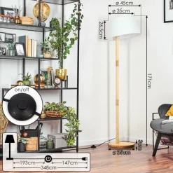 Lampes En Tissu-hofstein Bassagoda Lampadaire Écru, 1 lumière