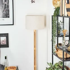 Lampes En Tissu-hofstein Bassagoda Lampadaire Écru, Noir, 1 lumière