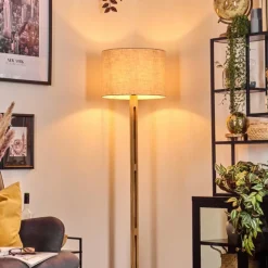 Lampes En Tissu-hofstein Bassagoda Lampadaire Écru, Noir, 1 lumière