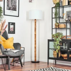 Lampes En Tissu-hofstein Bassagoda Lampadaire Écru, Noir, 1 lumière