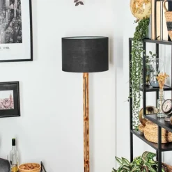 Lampes En Tissu-hofstein Bassagoda Lampadaire Écru, Noir, 1 lumière