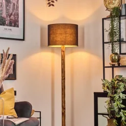 Lampes En Tissu-hofstein Bassagoda Lampadaire Écru, Noir, 1 lumière