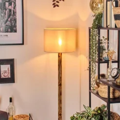 Lampes En Tissu-hofstein Bassagoda Lampadaire Écru, Noir, 1 lumière