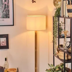 Lampes En Tissu-hofstein Bassagoda Lampadaire Écru, Noir, 1 lumière