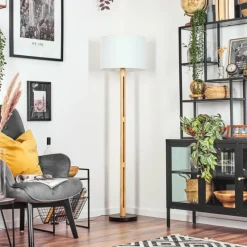 Lampes En Tissu-hofstein Bassagoda Lampadaire Écru, Noir, 1 lumière