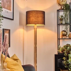 Lampes En Tissu-hofstein Bassagoda Lampadaire Écru, Noir, 1 lumière