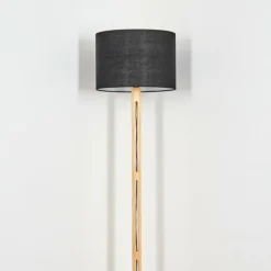 Lampes En Tissu-hofstein Bassagoda Lampadaire Écru, Noir, 1 lumière