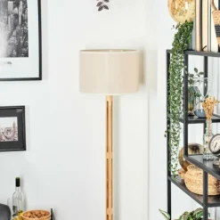 Lampes En Tissu-hofstein Bassagoda Lampadaire Écru, Noir, 1 lumière