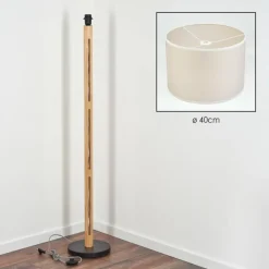 Lampes En Tissu-hofstein Bassagoda Lampadaire Écru, Noir, 1 lumière